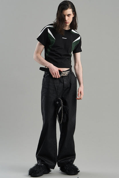 Embroidered Colorblock Tee