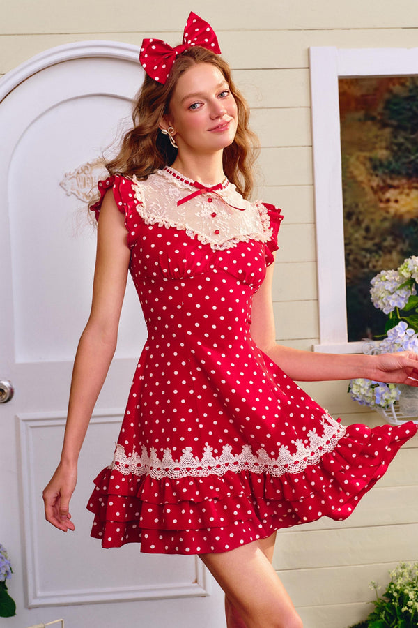 Dreamy Polka Dot Lace Dress