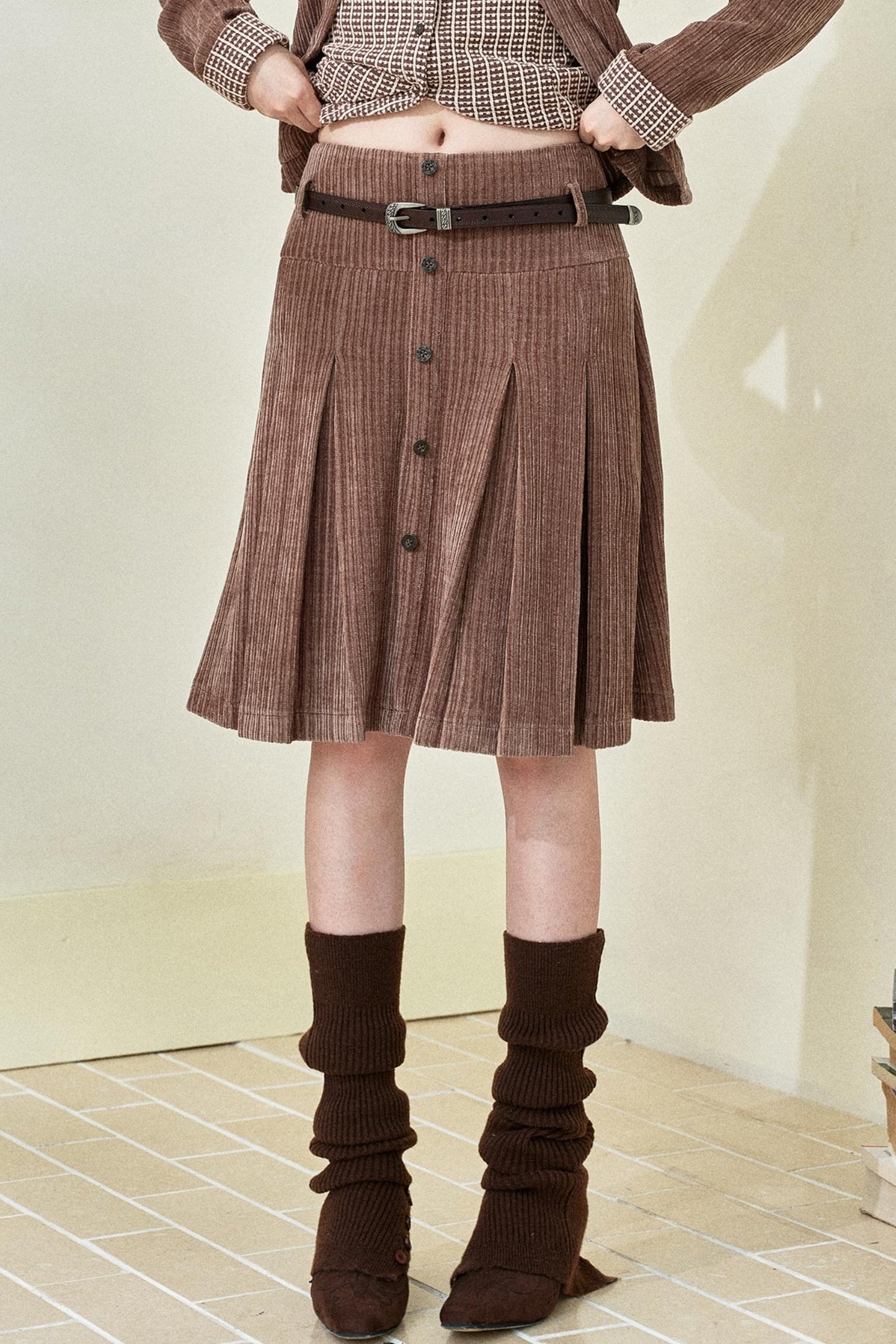 Vintage Fake Two-Piece Knitted Top Set-Up