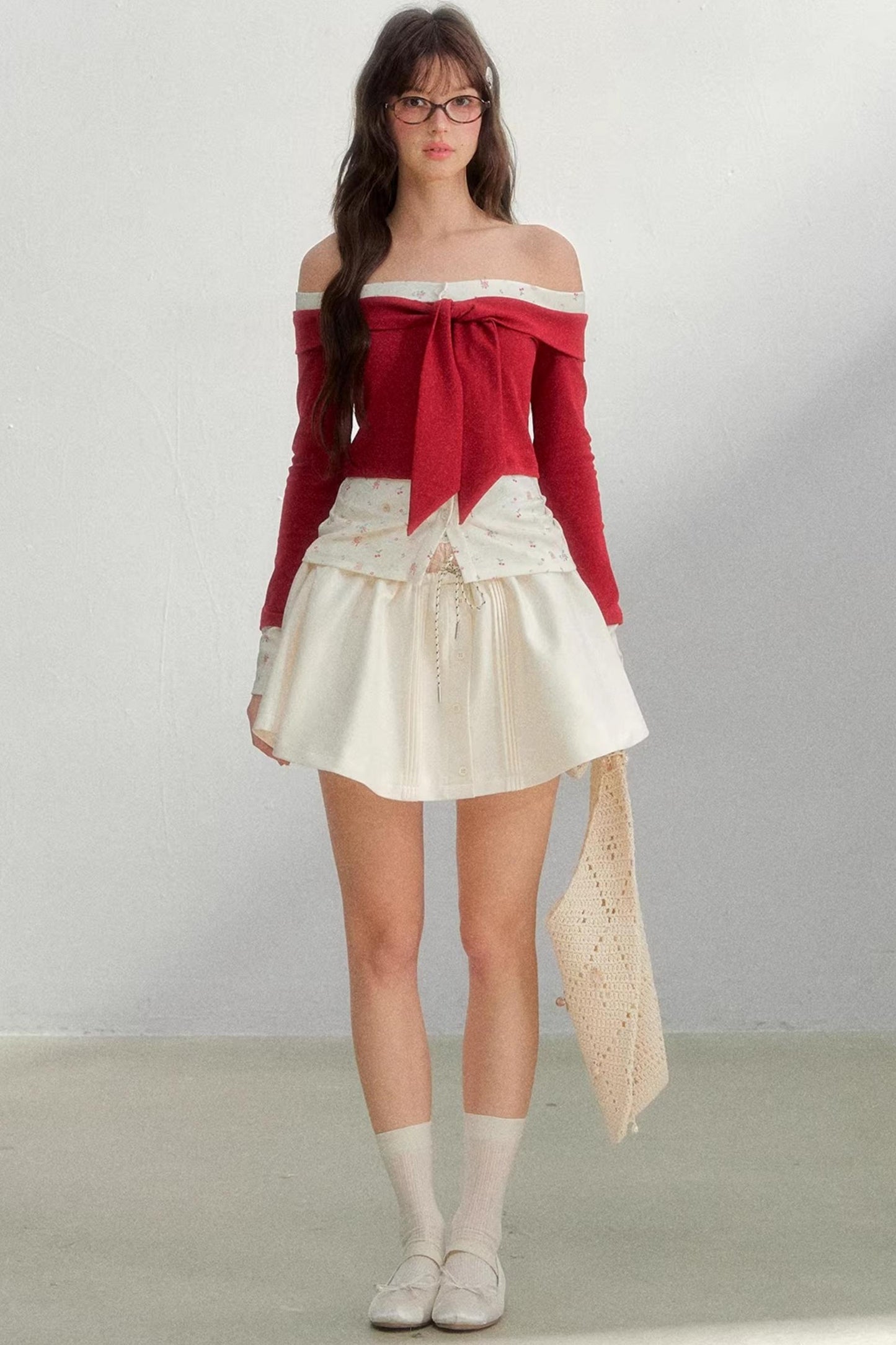 Bright Cherry One-Shoulder Top