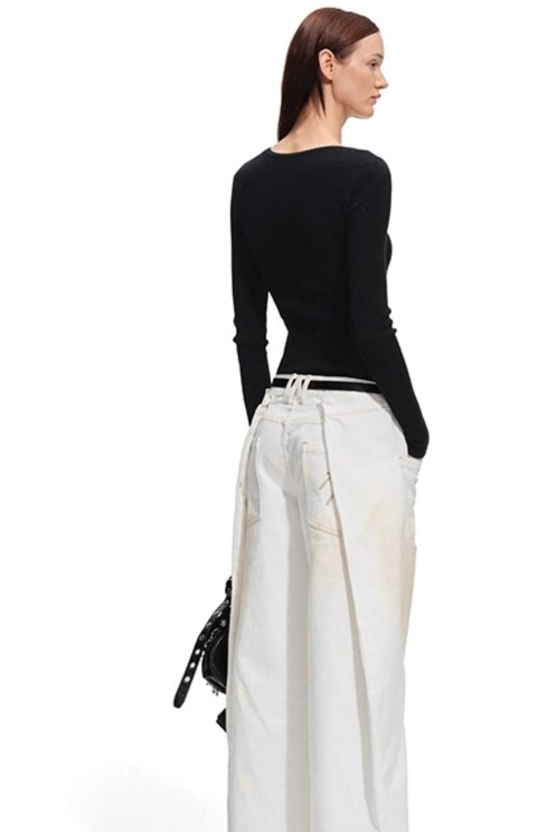 Pit Striped Long Sleeve Top