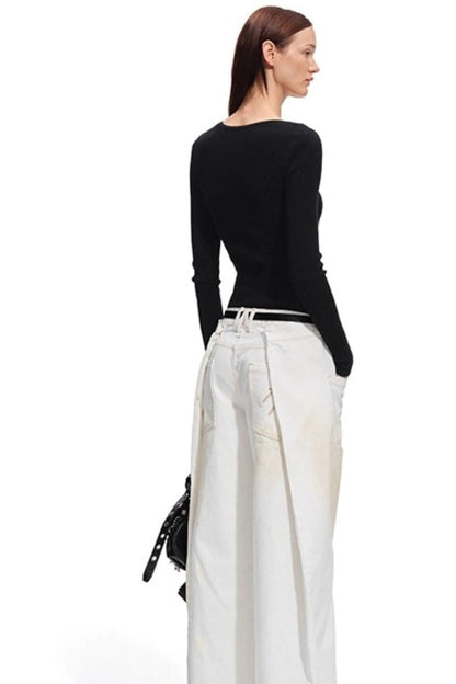 Pit Striped Long Sleeve Top