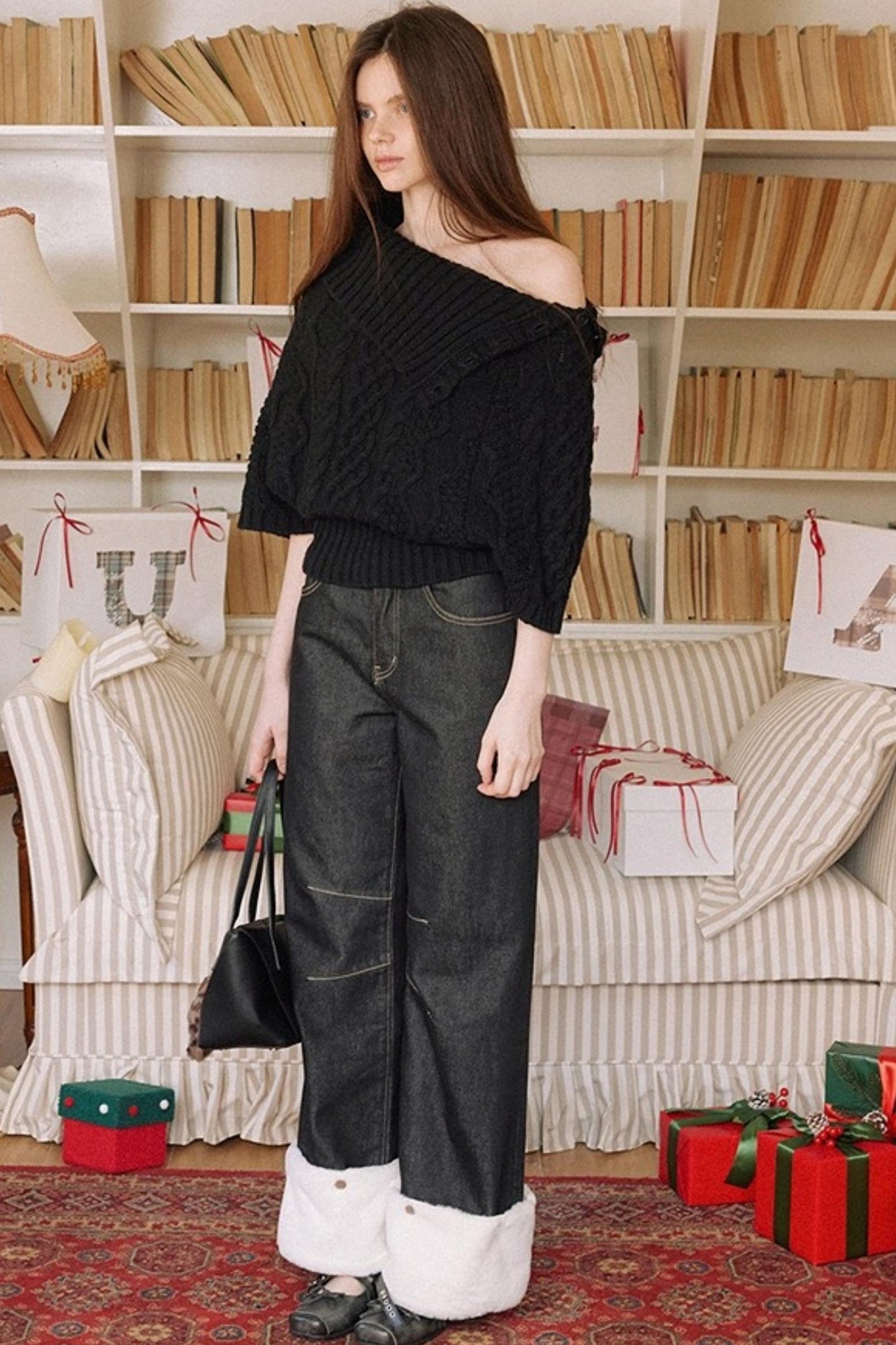 Asymmetrical Merino Wool Cape Sweater