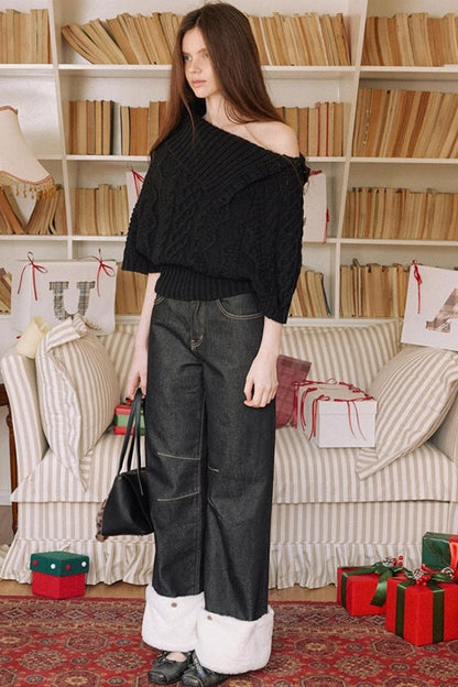 Asymmetrical Merino Wool Cape Sweater