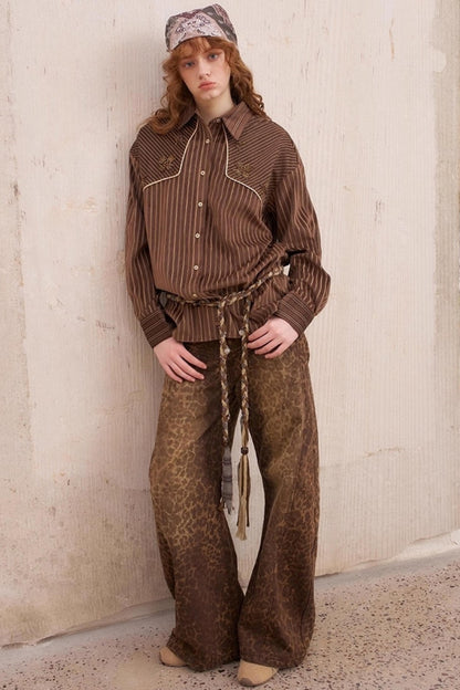 Suede Beaded Embroidered Shirt