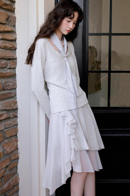 Minimalist Crew Neck Crochet Knit Top