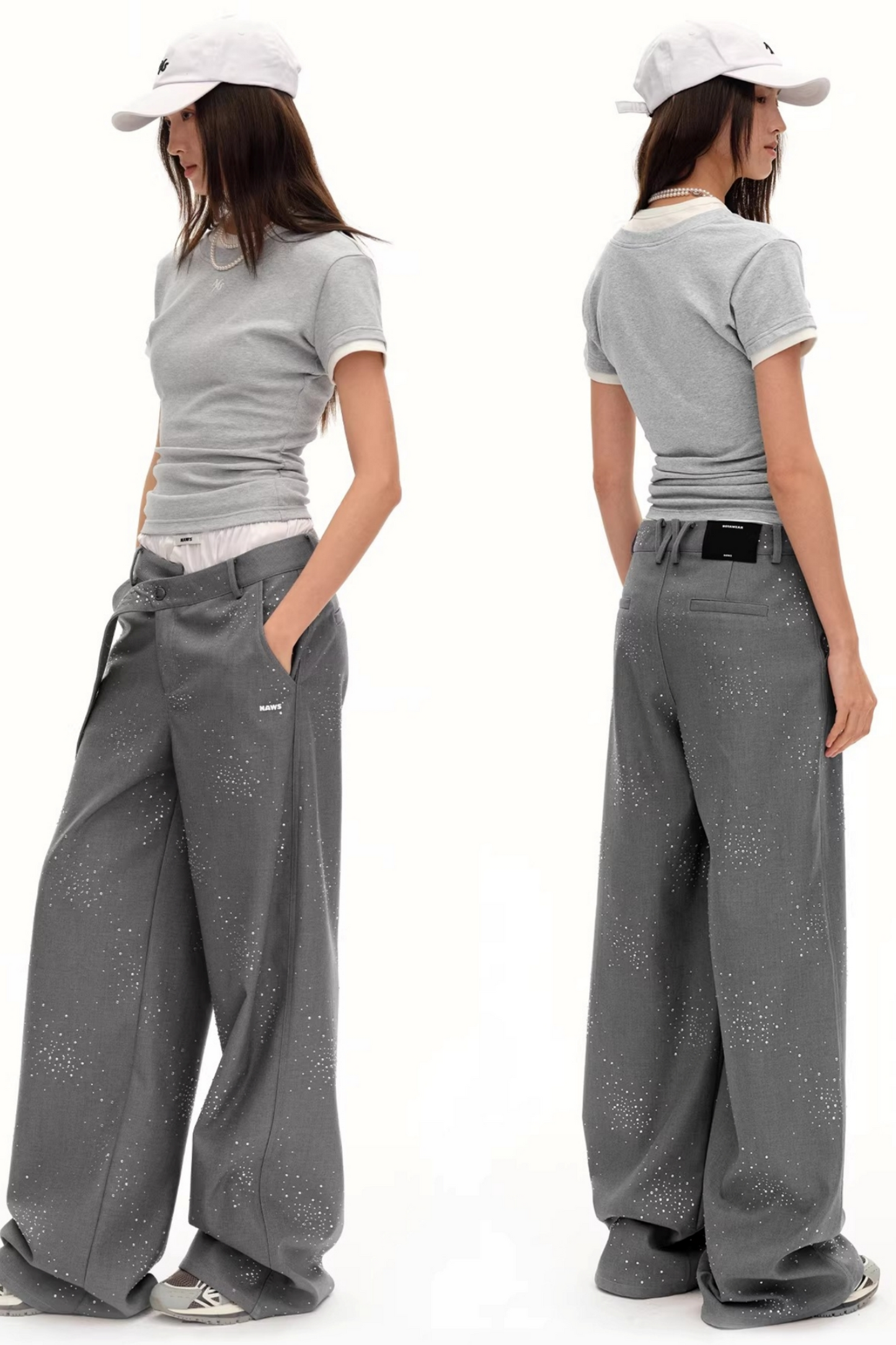 Color-Block Ruched Slim Tee