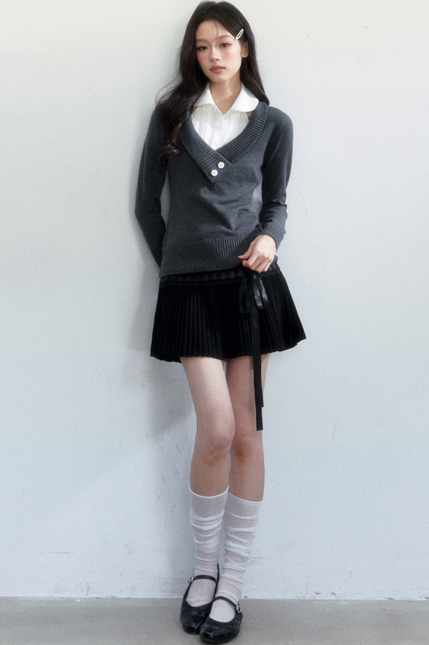 Korean-Style Decorative Shirt Collar