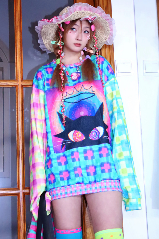 Magic Cat Patchwork Sweatshirt