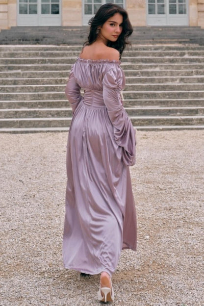Satin Parthenon One-Shoulder Dress