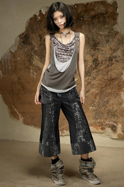 Asymmetrical Retro Sleeveless Vest