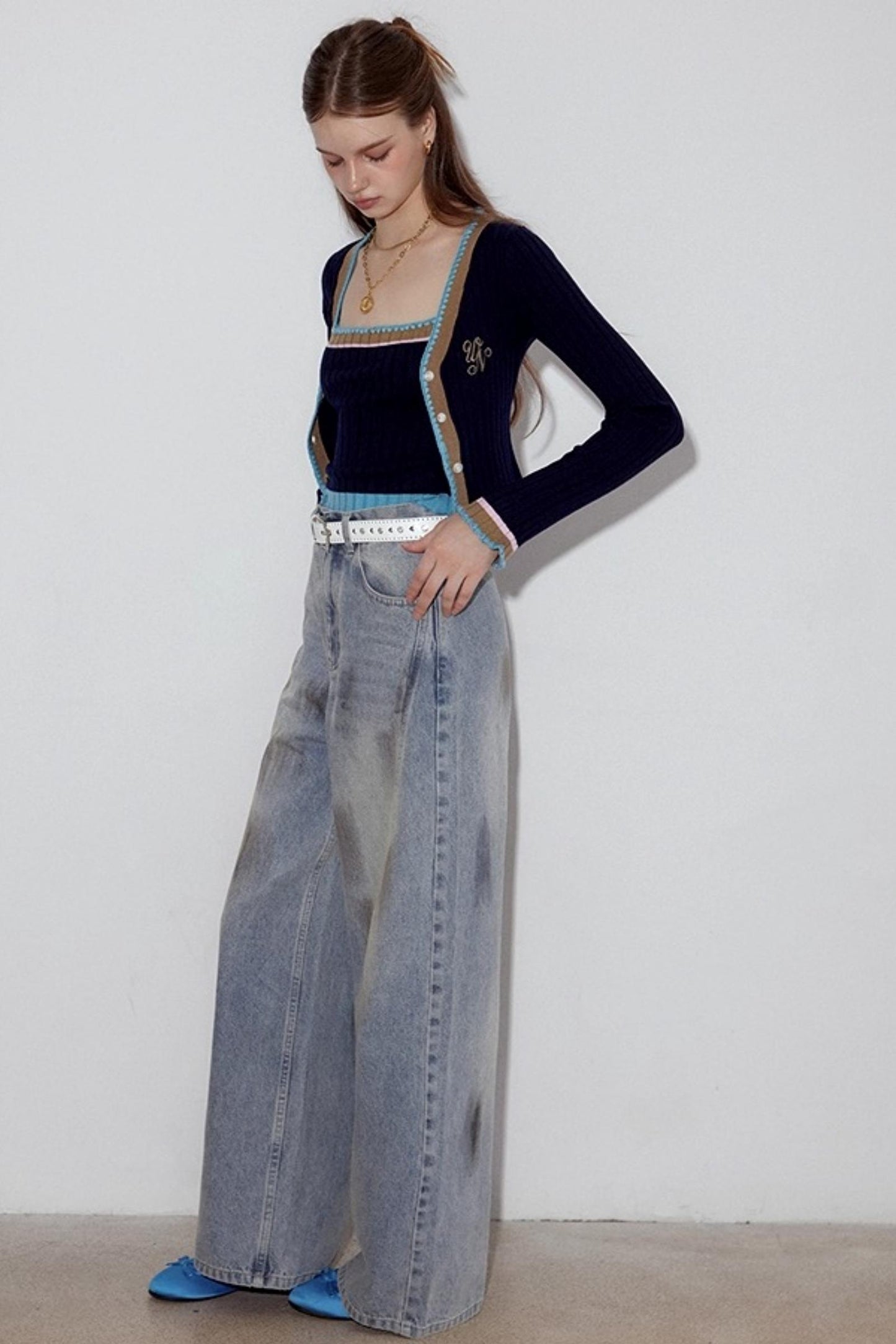 Stardust Color Distress Denim Pants