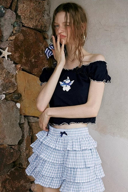 Blueberry Tiered Shorts