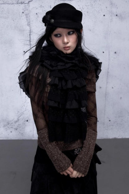 Romantic Lace Layered Scarf