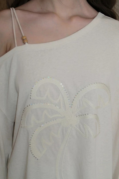 Sequin Embroidery Off-Shoulder Set-Up