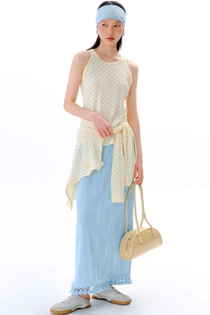 Blues Beach Fringed Vest Set-Up