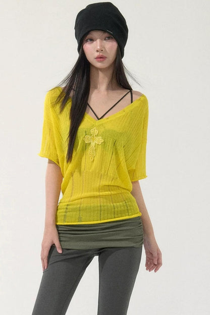 Batwing Sleeve Knit Top