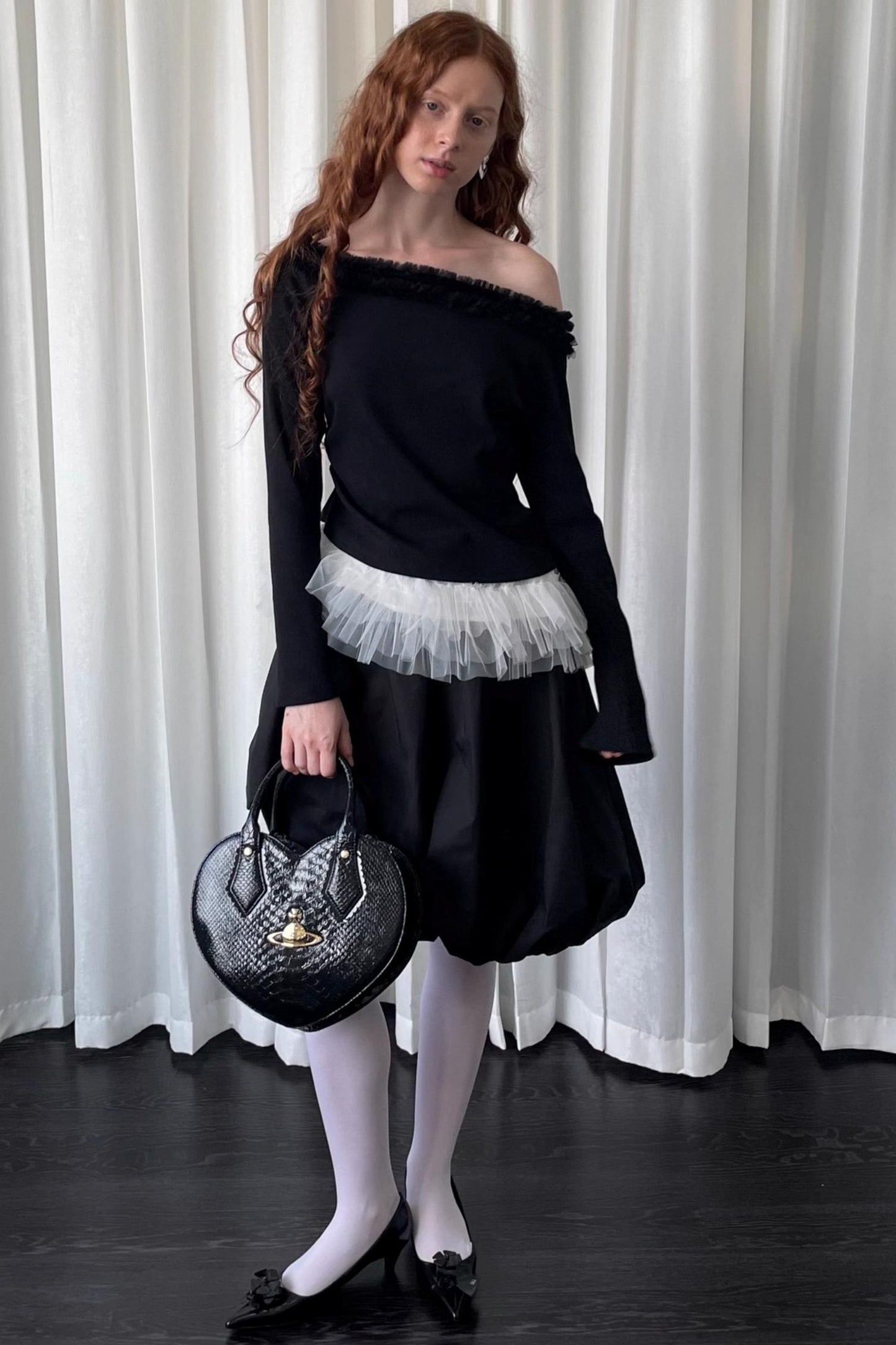 Black Lace Knitted Sweater