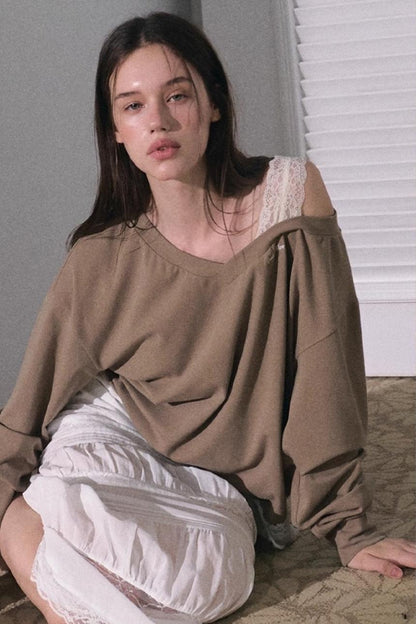 Slanted Shoulder Sweatshirts