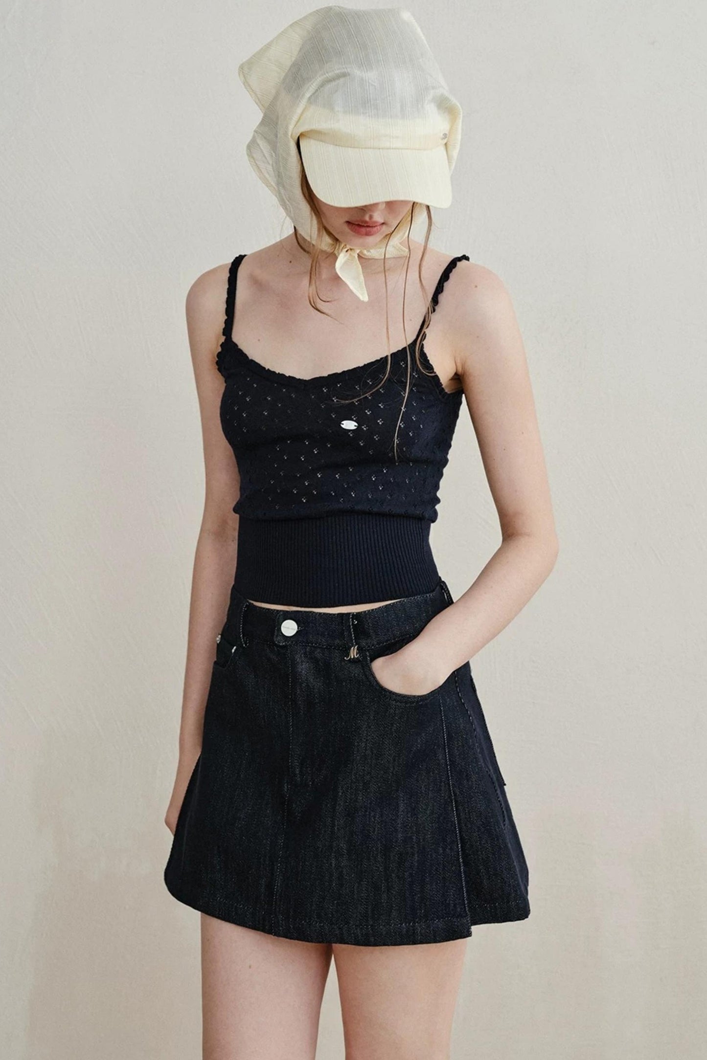 Retro Denim A-Line Skirt