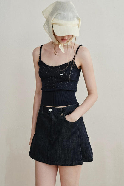 Retro Denim A-Line Skirt