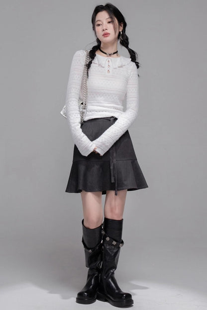 Morning Gray Patchwork Hooded Jacket Set