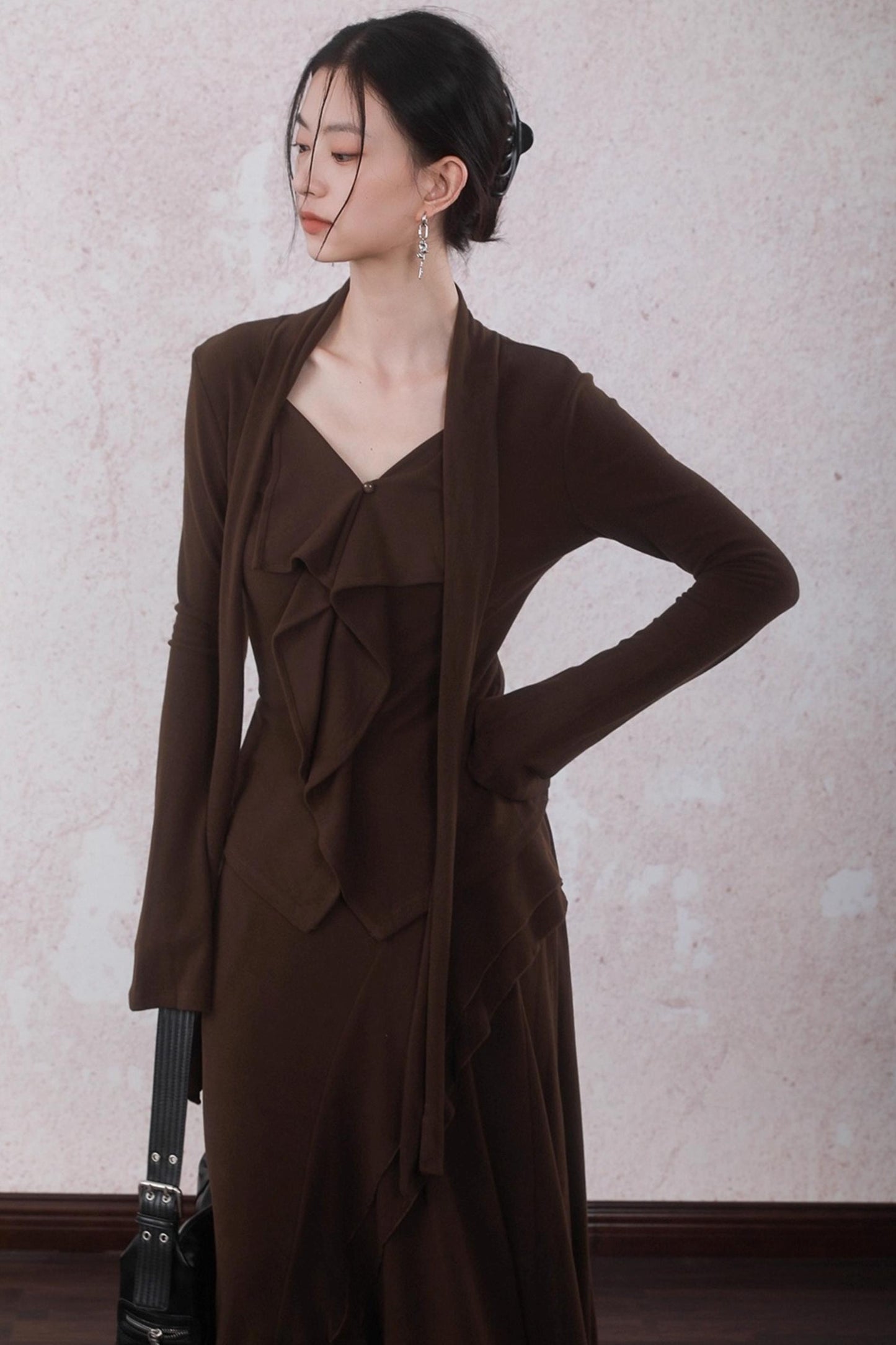 Design Streamer Knitted Top Skirt Set