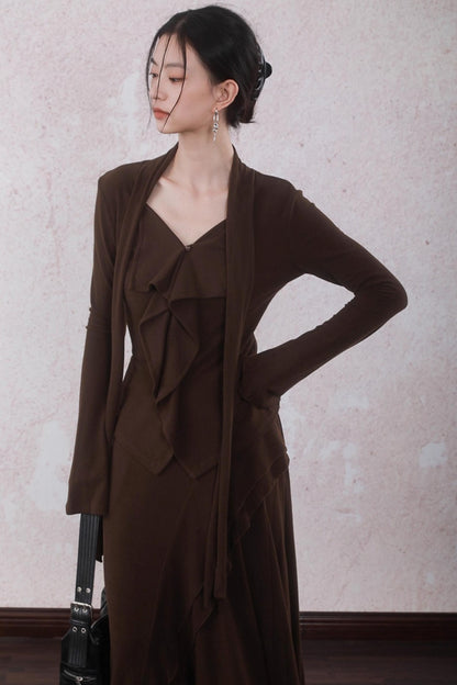 Design Streamer Knitted Top Skirt Set