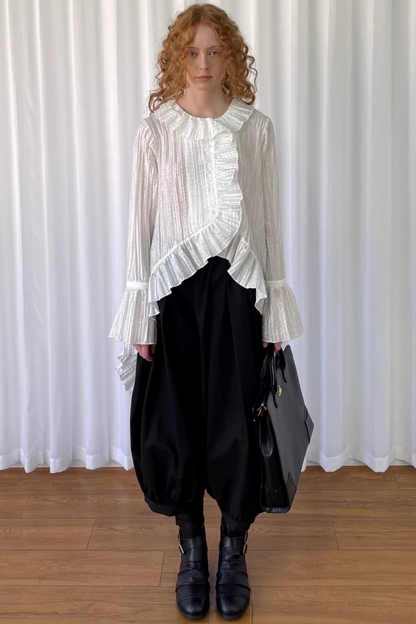 Japanese Black Wide-Leg Pants