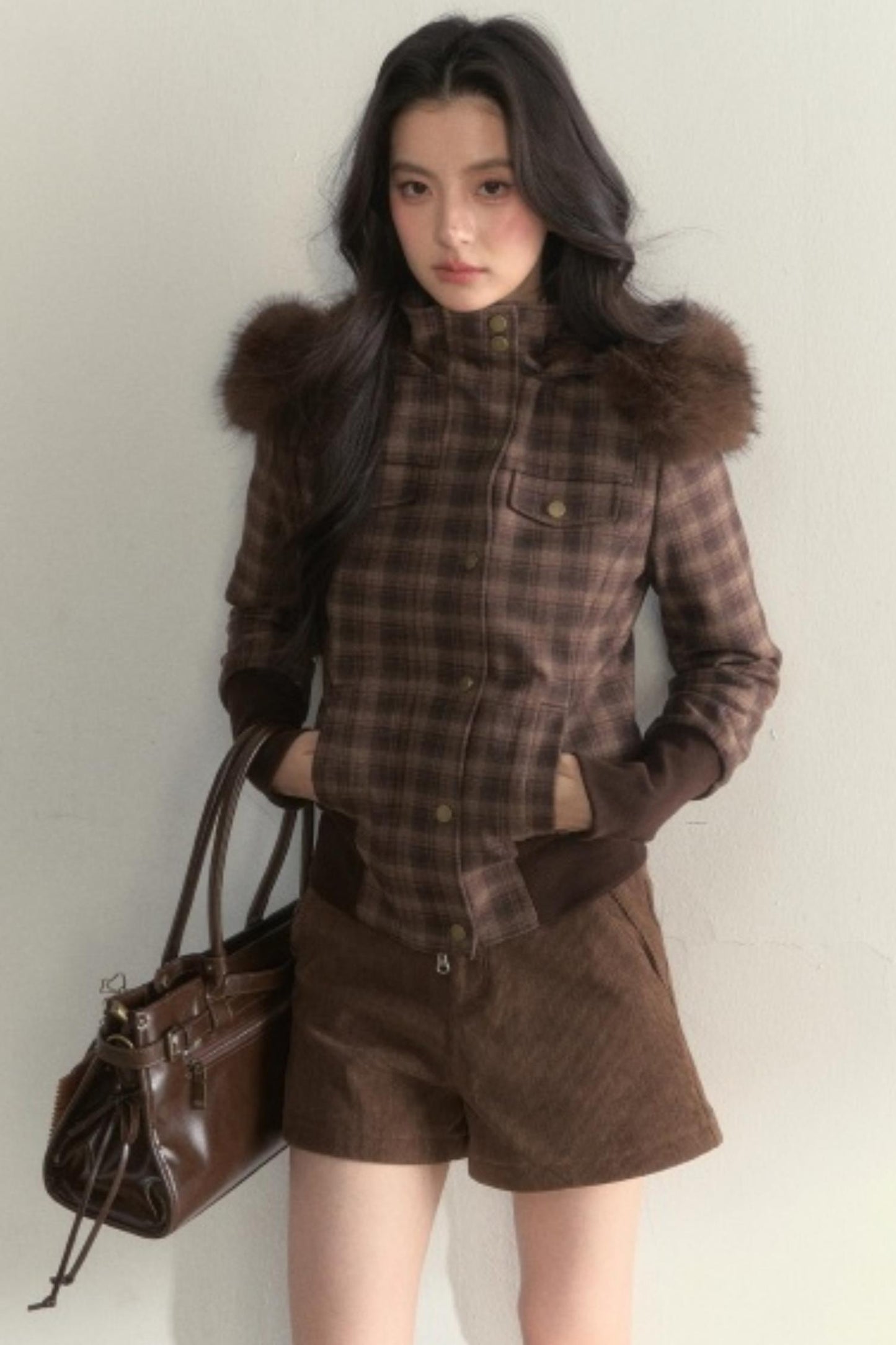 Vintage Fur Collar Fleece Jacket