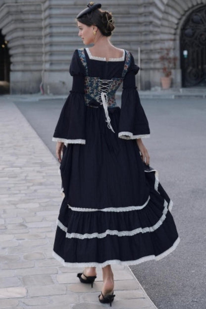 Dark Blue Lace Dress