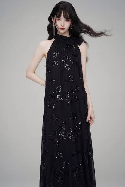 Gilt Shadow Halter Dress
