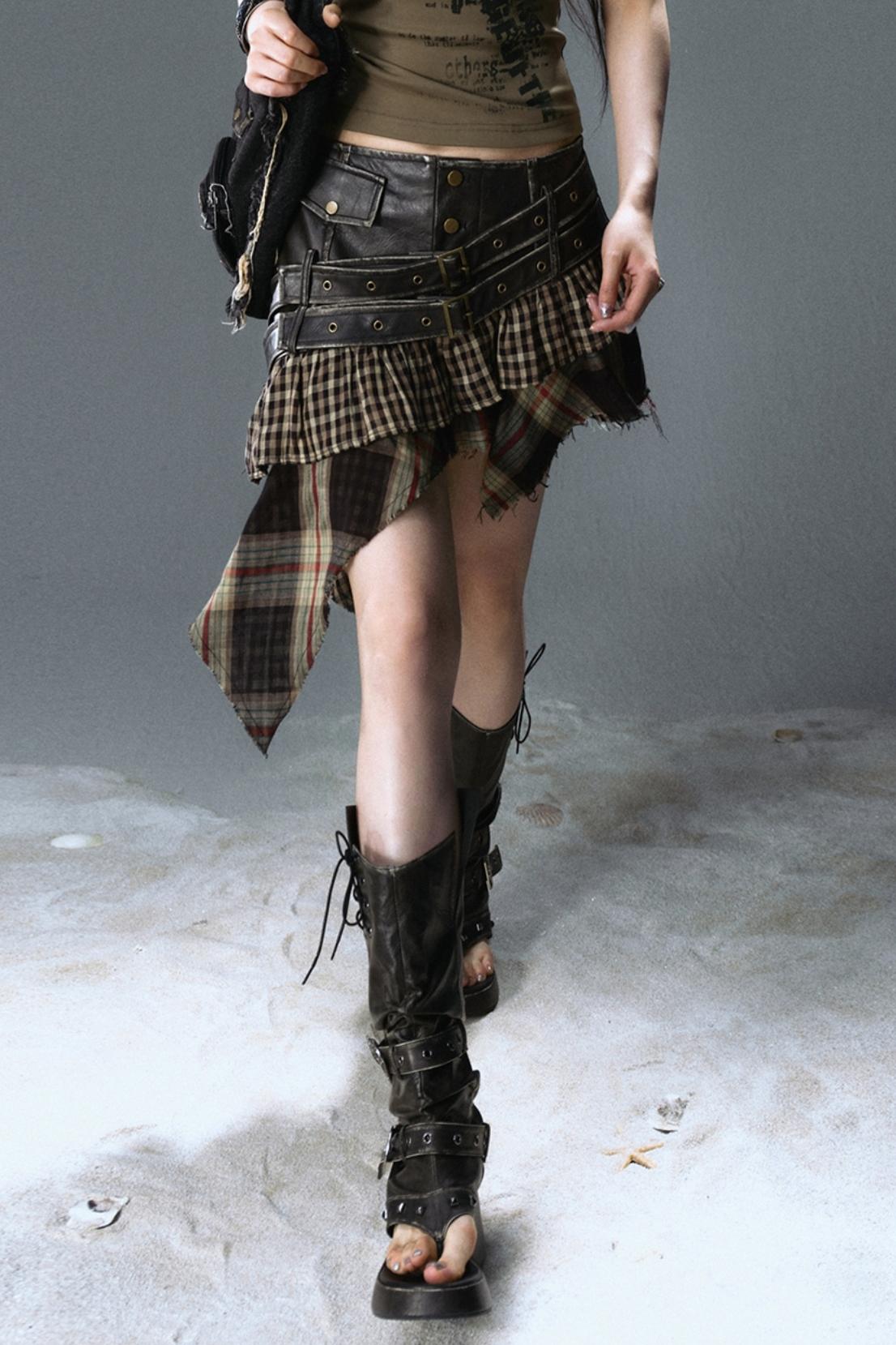Sea Plaid Skirt