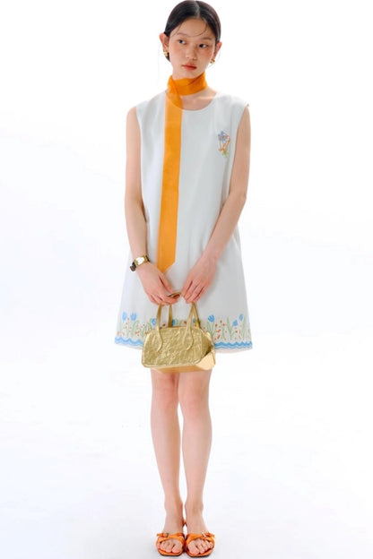 Original Tulip Embroidered Vest Dress