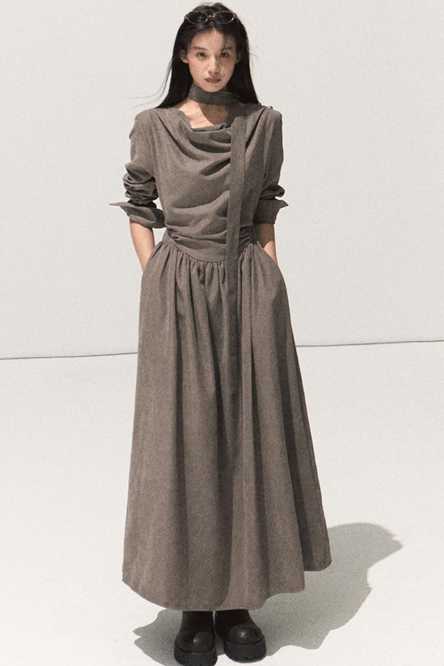 Moonlit Microvelvet Waist Dress