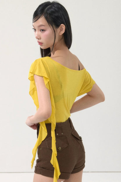 High-Waisted Metal Buckle Shorts