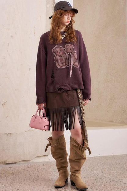 Bear Knitted Sweater