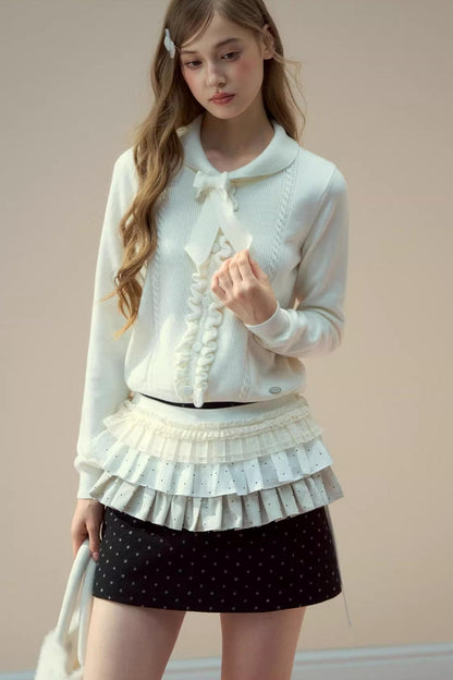 Forest Gray Lace Knit Sweater