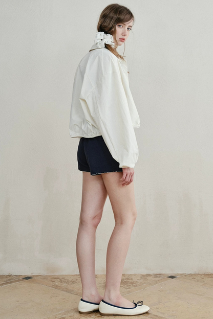 Contrasting Dog-Tooth Lace Shorts