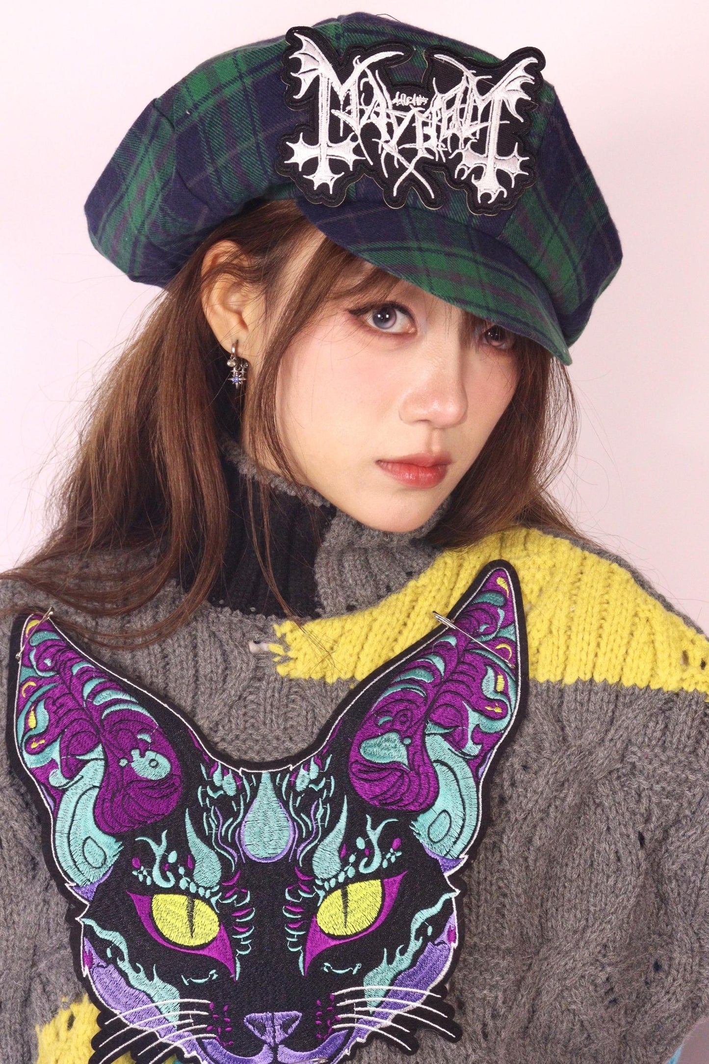 Color-Blocked Knit Sweater Top Set-Up