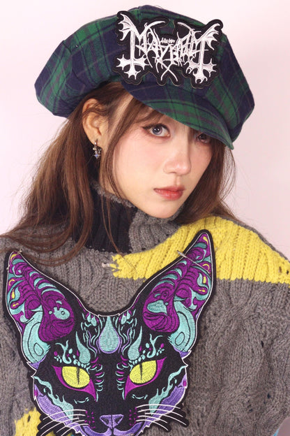 Color-Blocked Knit Sweater Top Set-Up