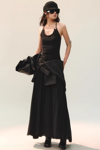 Ink Tone Belted Dress
