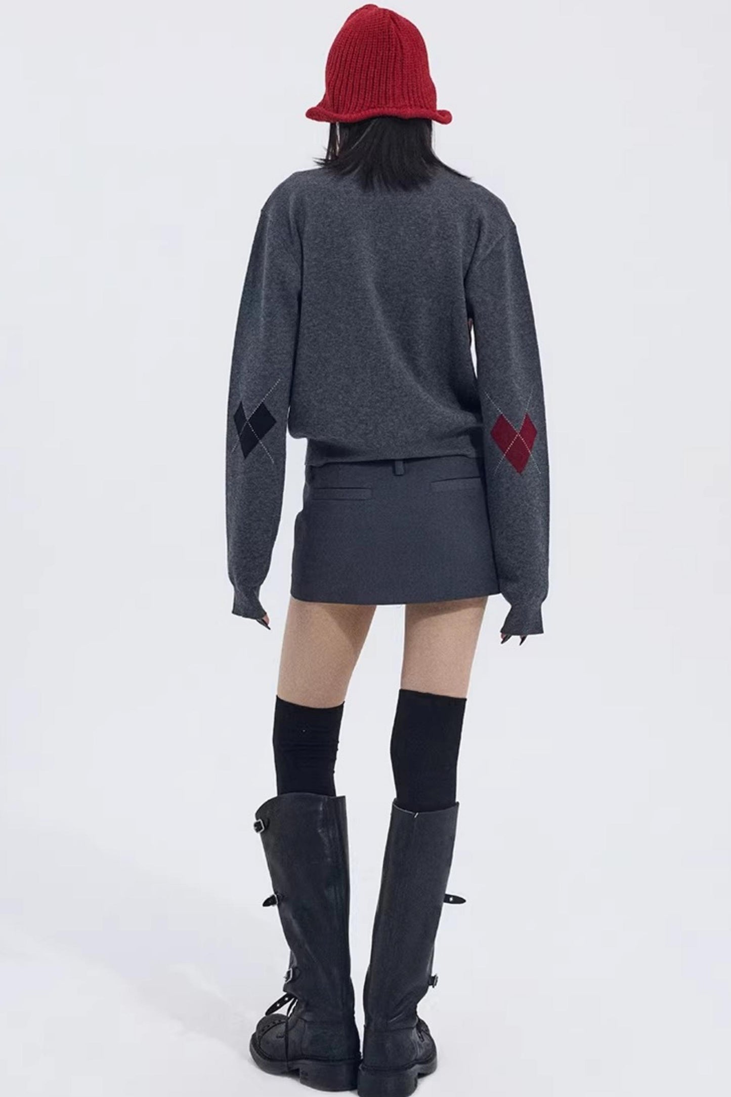 Strickjacke mit Herzmuster aus Wollmischung
