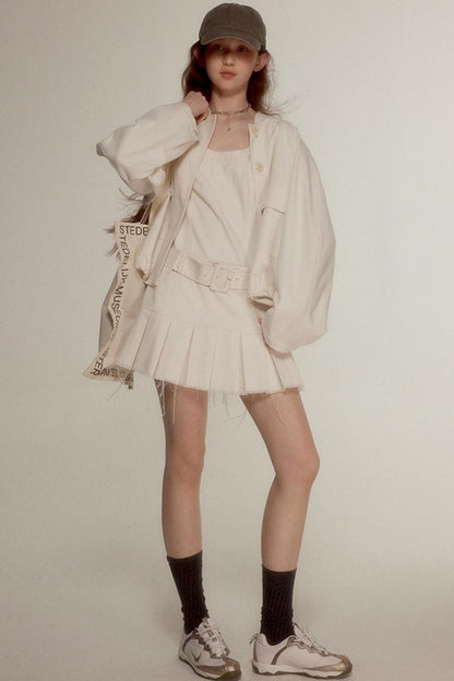 Raw Quilted Denim Dress