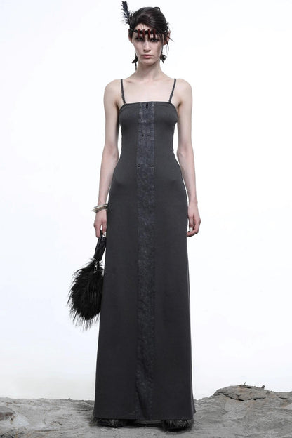 Patchwork Slim Slip Dress