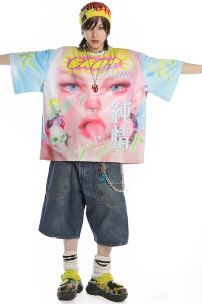 Dopamine Print Oversized T-Shirt