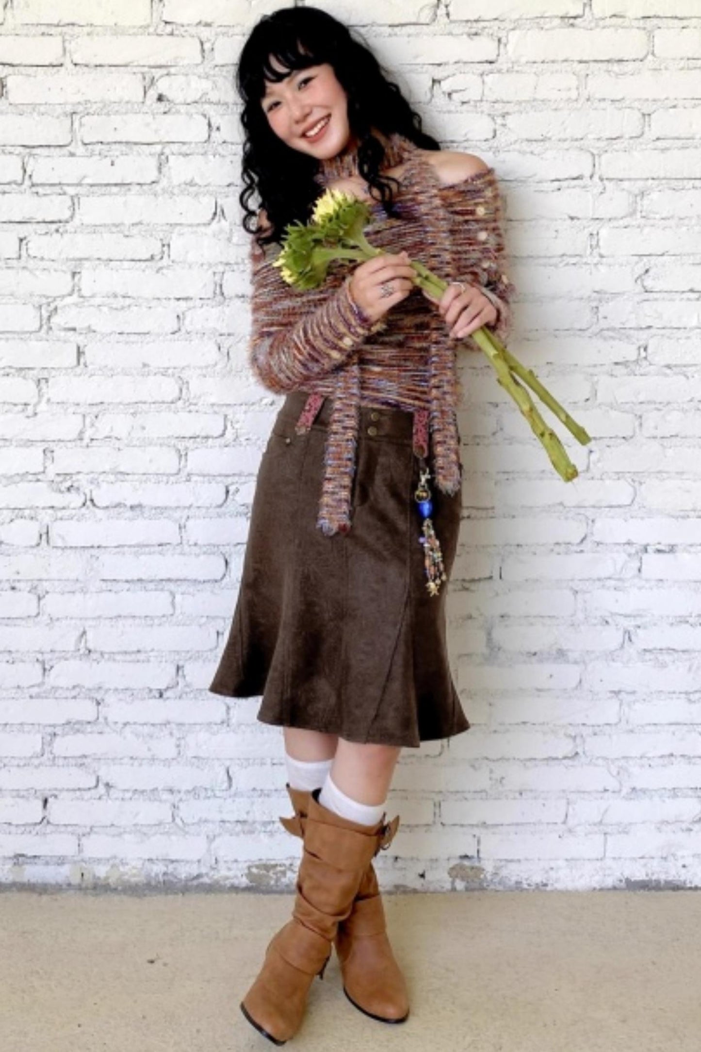 Toffee Candy Off-Shoulder Top