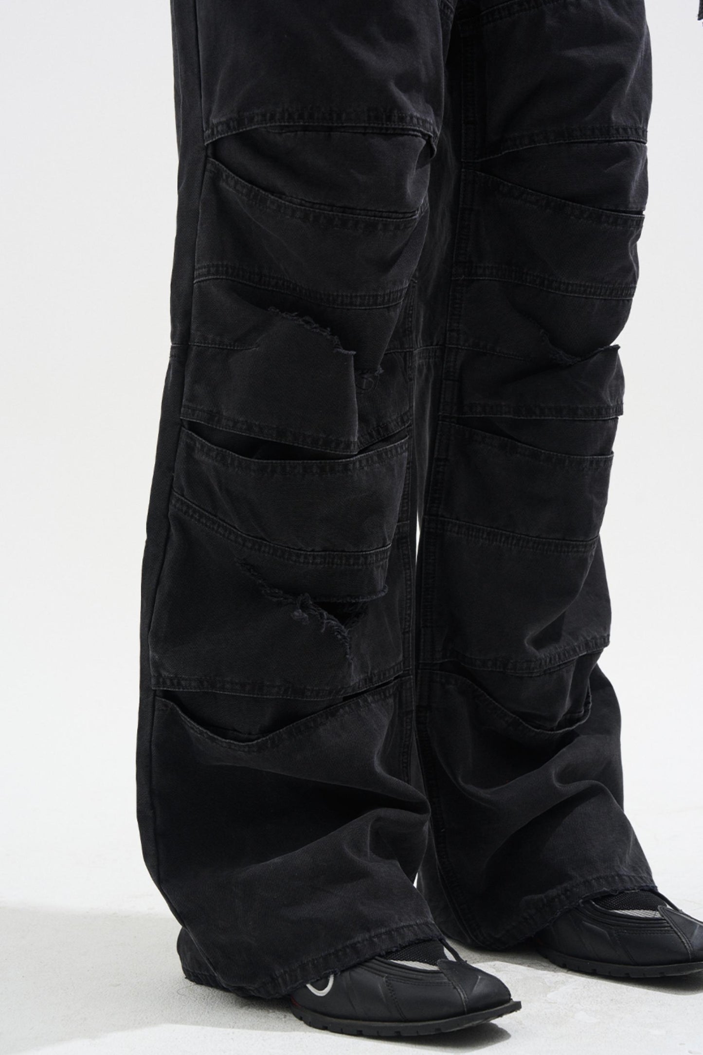 Layered Split Dirty Jeans