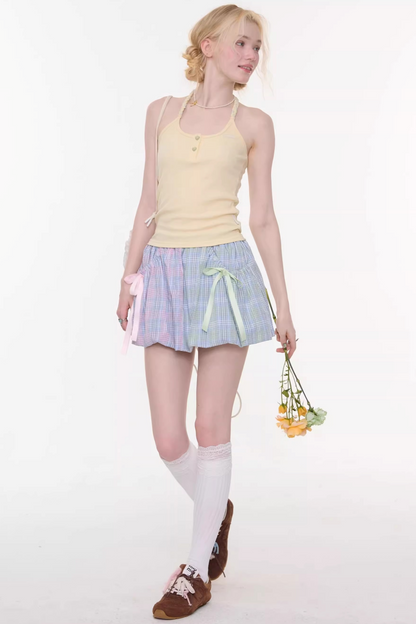 Rainbow Candy Plaid Skirt