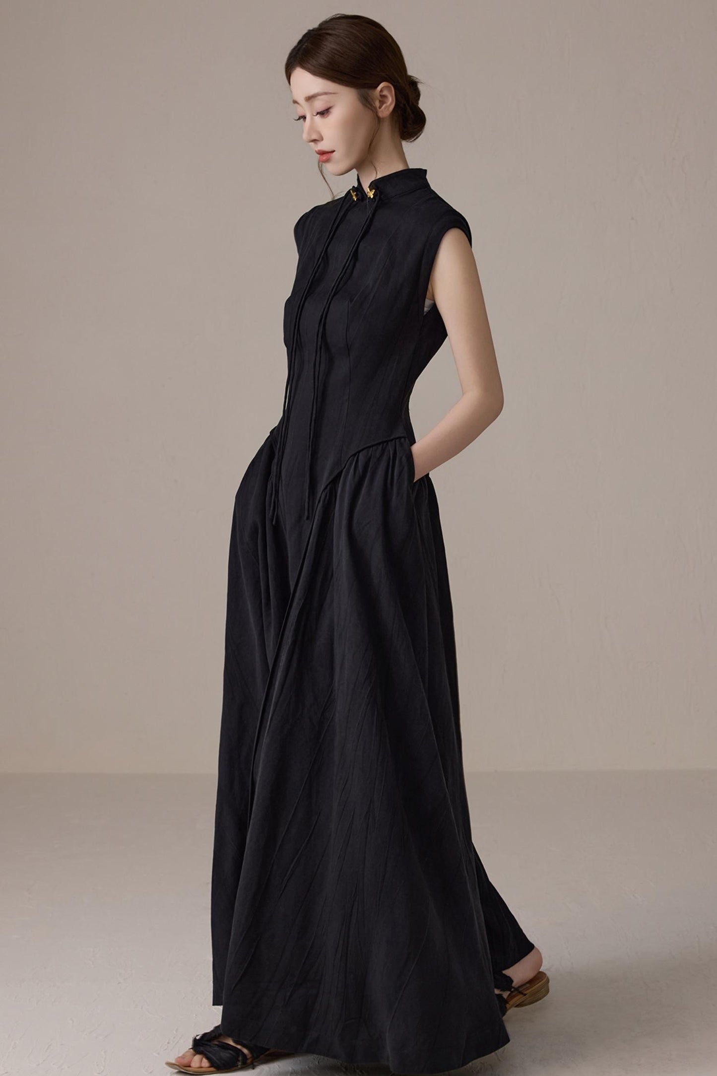 Elegant Black Cheongsam Dress